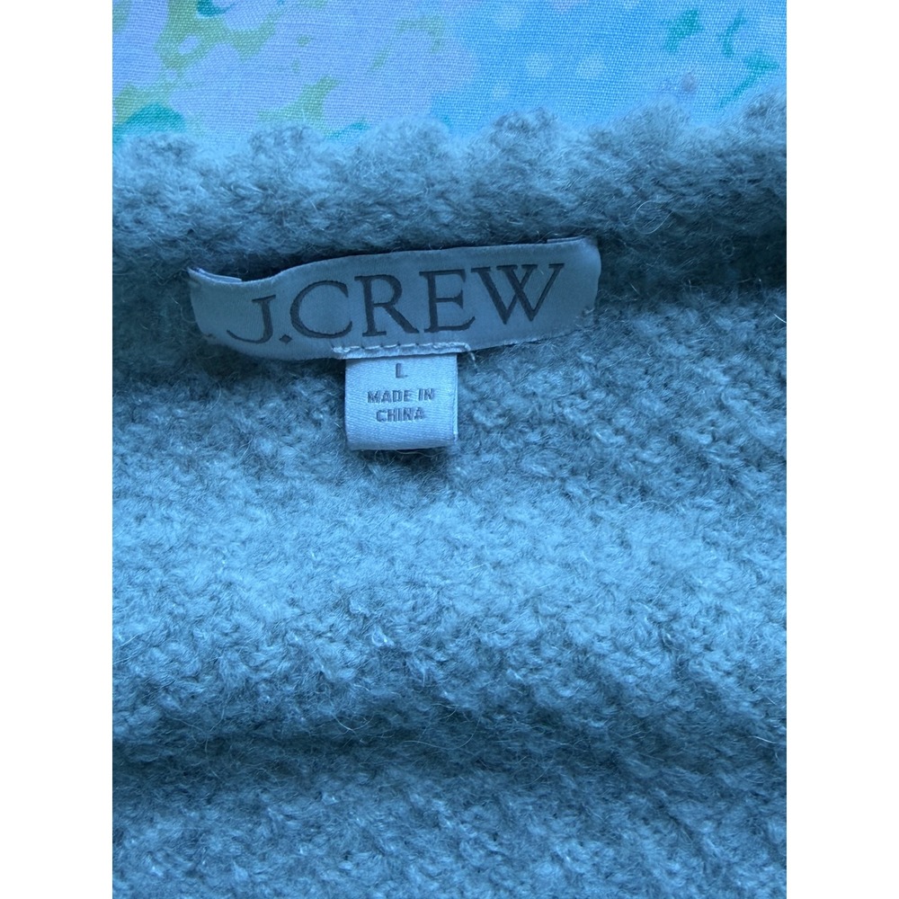 J.Crew | 2023 Odette Sweater Lady Jacket L Gray Jewel Button Merino Alpaca BV762 - Picture 7 of 11